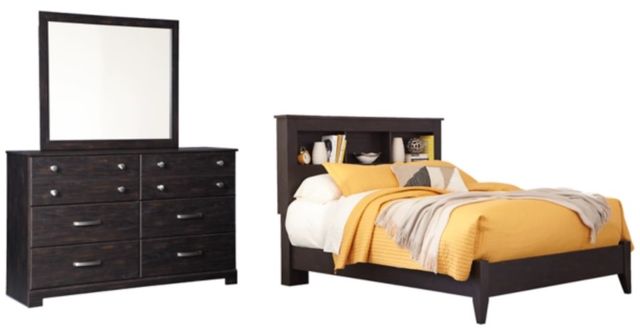 Signature Design by Ashley® Reylow 3-Piece Dark Brown Queen Bookcase Bed Set-0