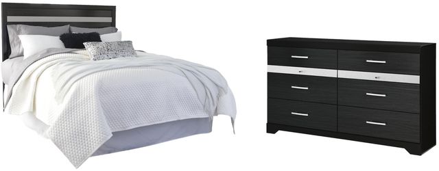 Signature Design by Ashley® Starberry 2-Piece Black King/California King Panel Headboard Bed Set-0