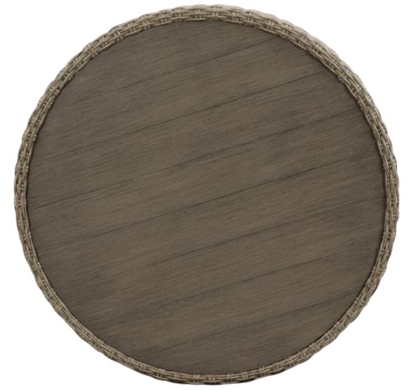 Signature Design by Ashley® Danson Beige Aluminum/Resin Wicker Outdoor Cocktail Table-1