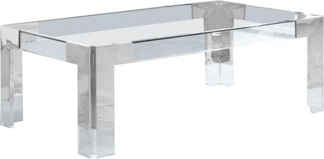 Meridian Furniture Casper Glass Top Rectangular Coffee Table with Chrome Base-0