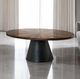 Furniture of America® Surdal Black/Brown Oval Coffee Table with Black Base-1
