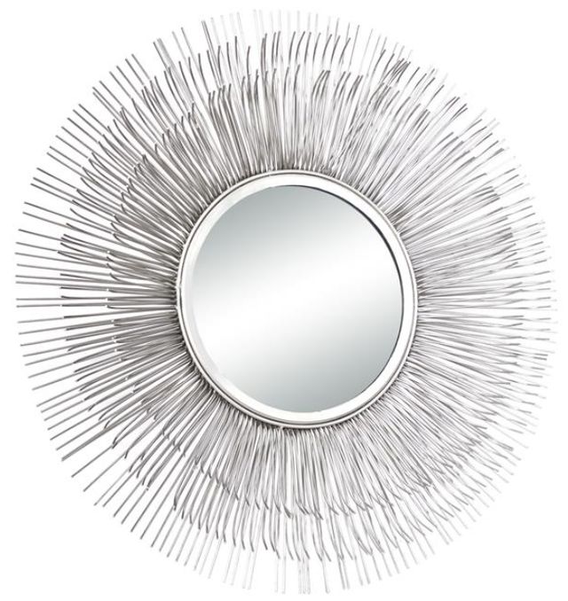 Deco Marche Silver 29" Starburst Wall Clock-1