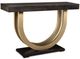 Handstone Customizable Contempo Brushwork Peppercorn Pedestal 54” Sofa Table with Metal Curves-0