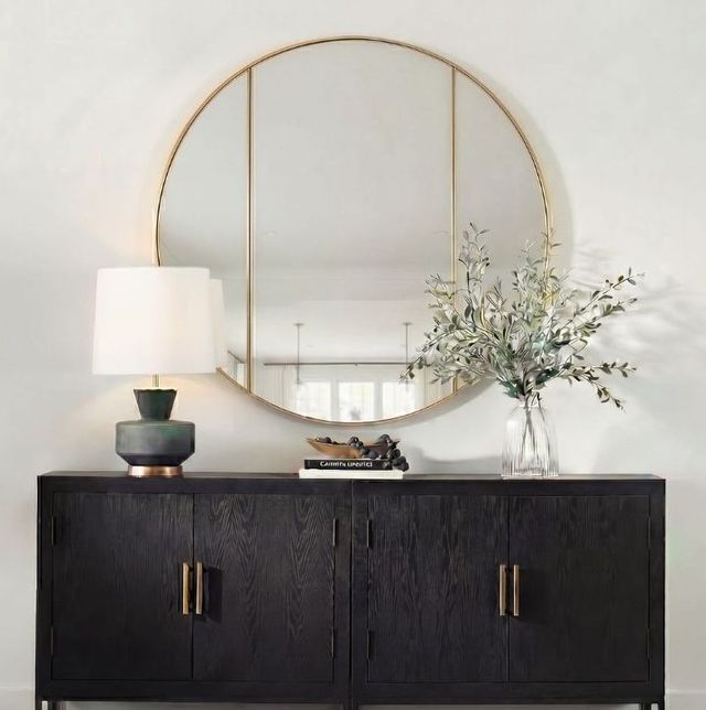 Uttermost® Amram Antique Brass Round Mirror-1