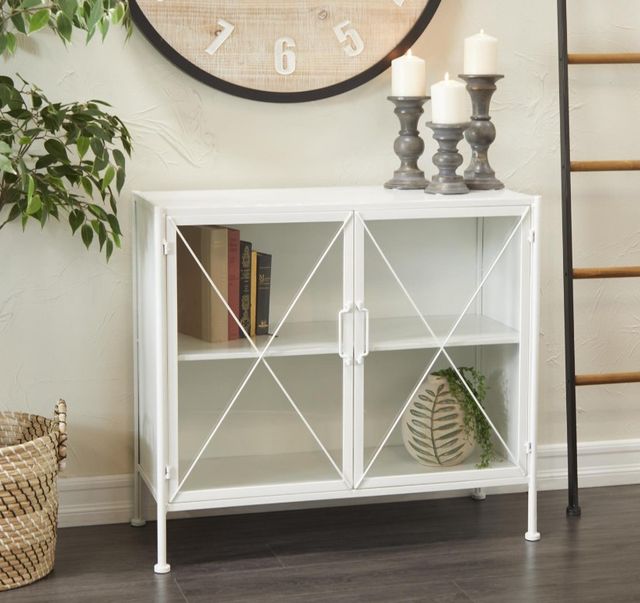 Deco Marche White Geometric Cabinet-4