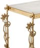 Currey & Company Fiore White Console Table with Polished Brass Base-4