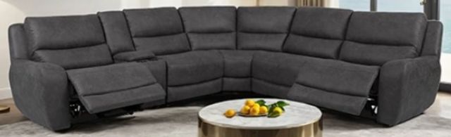 Furniture of America® Demetrius 6-Piece Granite Gray Power Reclining Sectional-0