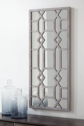 Signature Design by Ashley® Leora Antique Gray Accent Mirror-3