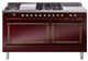 Ilve® Nostalgie II Noblesse 60'' Burgundy Pro Style Dual Fuel Range with Burnished Trim-0