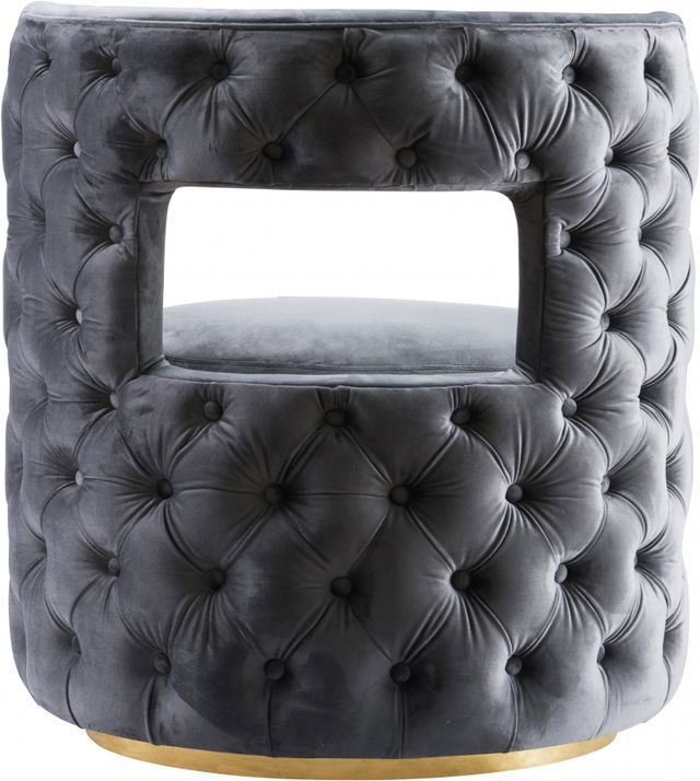 Meridian Furniture Theo Grey Velvet Swivel Chair-1