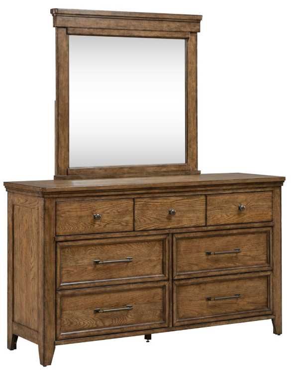 Liberty Furniture Carolina Park Amber Brown Dresser and Mirror-0