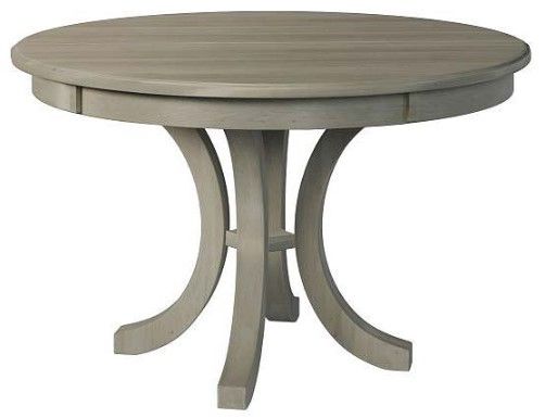 Country View Woodworking Customizable Newcastle Red Oak Top 42" Dining Table with 2-Leaves and Brown Maple Base-0