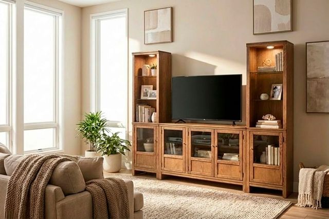 aspenhome® Sandro Brushed Bourbon 49'' Console with 3-Doors-3