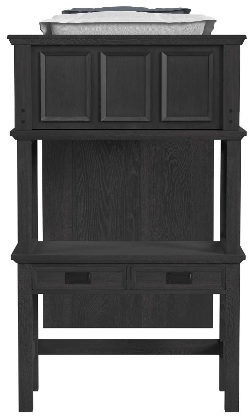 Elements International Hampton Kids Charcoal Youth Twin Loft Bed with Staircase and Desk-3