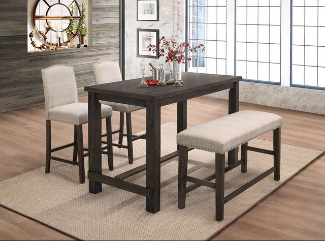 Mazin Furniture Bartell Cream/Espresso Counter Side Dining Chair-2