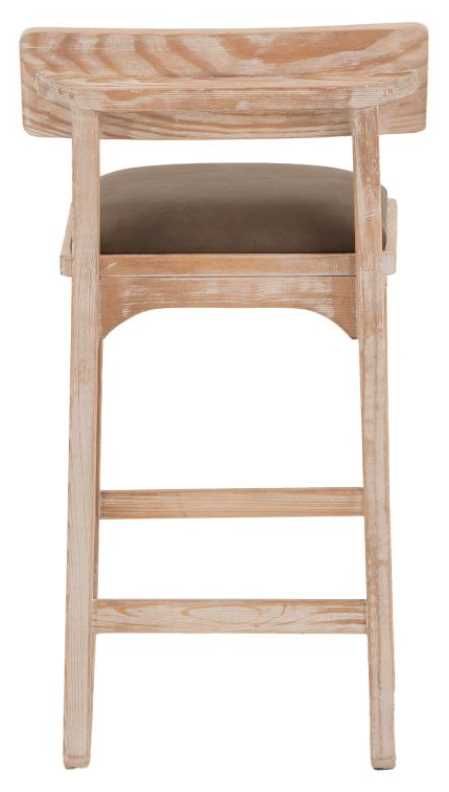 International Furniture Direct Balam Gunmetal/Stained White Upholstered Barstool-4