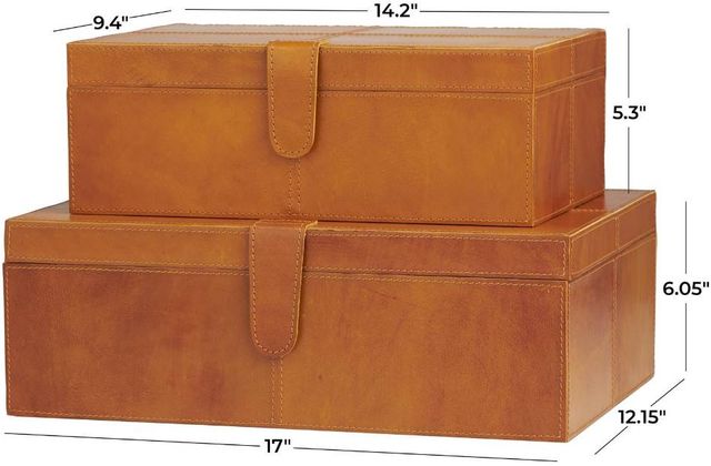 Deco Marche 2-Piece Brown Storage Box Set-3
