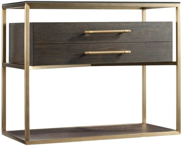 Hooker® Furniture Curata Brushed Brass/Midnight Nightstand-0