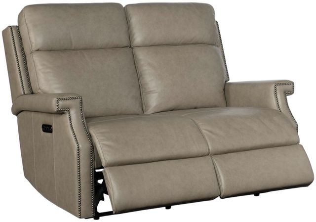 Hooker® Furniture MS Vaughn Shattered Stone Leather Power Reclining Zero Gravity Loveseat with Power Headrest-1
