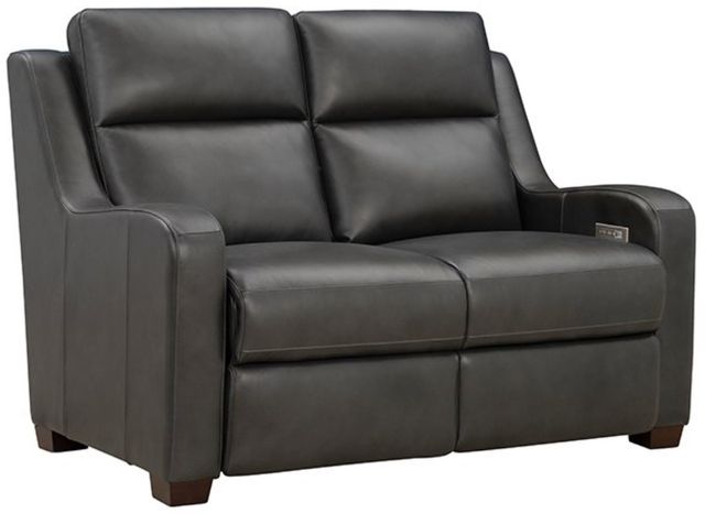 BarcaLounger® Ayden Elway Dark Gray Leather Power Reclining Loveseat-0