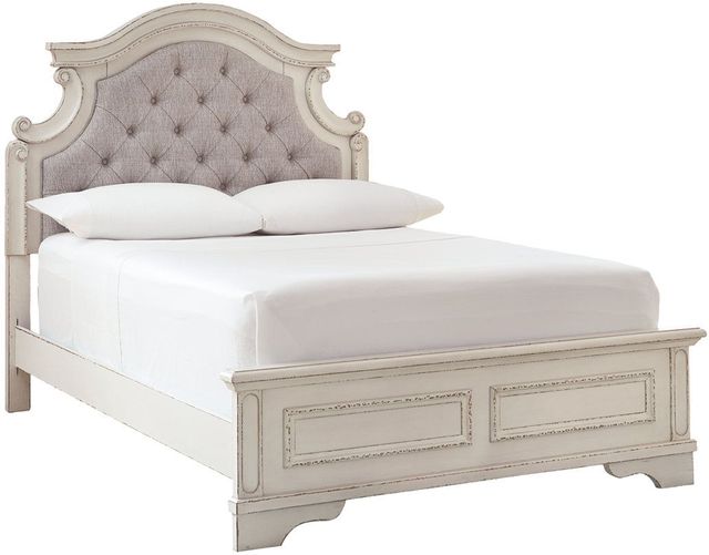 Signature Design by Ashley® Realyn Chipped White Full Upholstered Panel Youth Bed