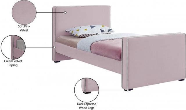 Meridian Furniture Dillard Pink Twin Bed-2