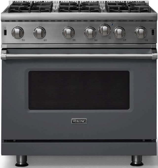 Viking® 5 Series 36" Cast Black Pro Style Natural Gas Range-0