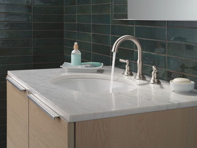 Delta Roe™ Stainless 2-Handle Widespread Bathroom Faucet-1