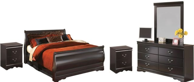 Signature Design by Ashley® Huey Vineyard 5-Piece Black Full Sleigh Bed Set-0