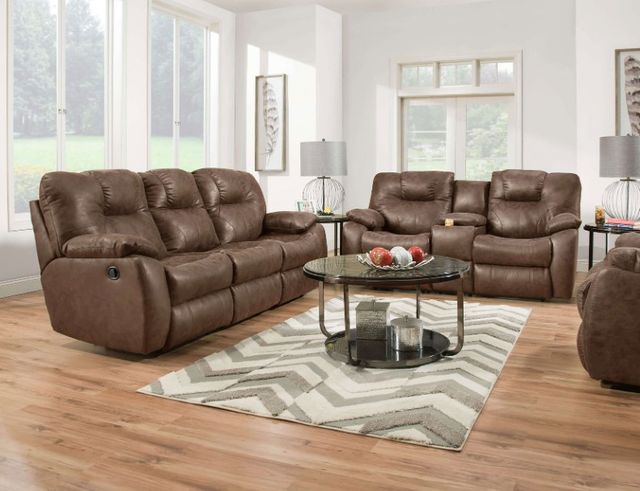 Southern Motion™ Customizable Avalon Double Reclining Loveseat with Console-3