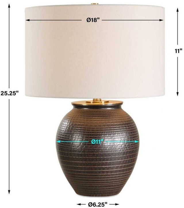 Uttermost® Hawkins Bronze Ribbed Table Lamp-2