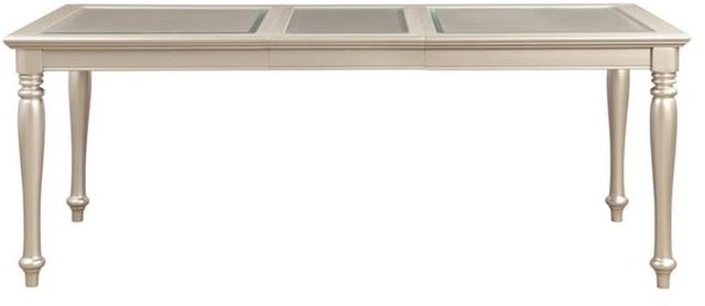 Mazin Furniture Celandine Silver Dining Table with Glass Insert-1