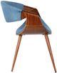 Armen Living Butterfly 2-Piece Blue/Walnut Dining Chair Set-3