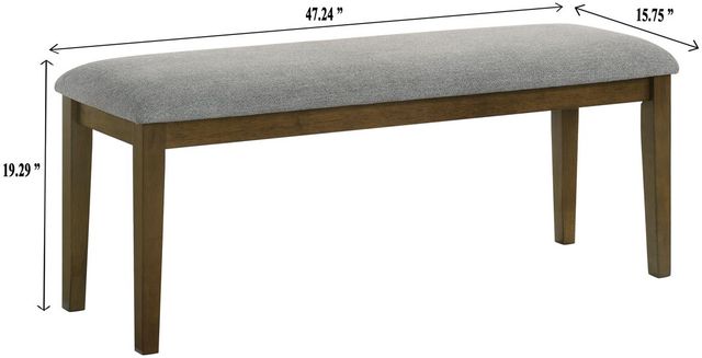 Crown Mark Everly Gray Dining Bench-2