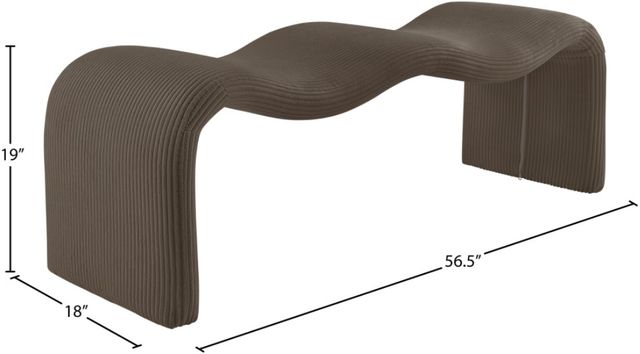Meridian Furniture Willow Brown Corduroy Bench-3