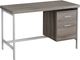 Monarch Specialties Inc. 48" L Drak Taupe Silver Metal Computer Desk-0