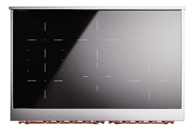 Ilve® Nostalgie II Noblesse 40'' Antique White Pro Style Induction Range with Copper Trim-3