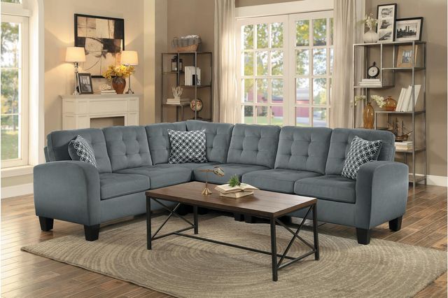 Homelegance® Sinclair 4-Piece Gray L-Shape Sectional-1