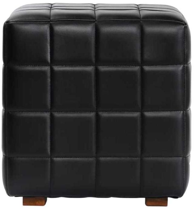 Classic Home Carlo Jet Black 18" Square Ottoman-2