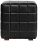Classic Home Carlo Jet Black 18" Square Ottoman-2