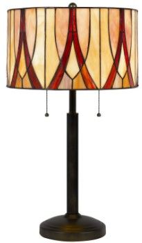 Cal® Lighting & Accessories Tiffany Antique Bronze/Dark Brown Table Lamp-0
