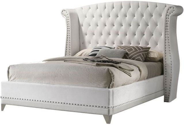 Coaster® Barzini White Wingback Tufted Eastern King Bed -0