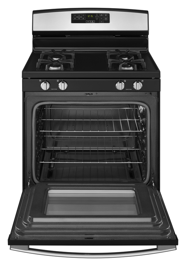 Amana® 30" Black on Stainless Free Standing Gas Range-1