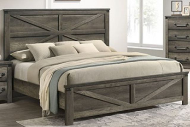 Furniture of America® Britonale Rustic Gray Queen Panel Bed-0