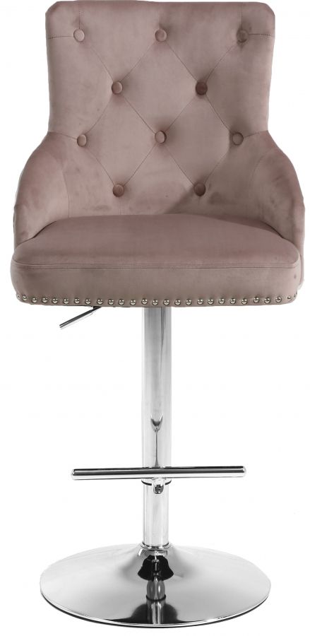 Meridian Furniture Claude Pink Velvet Adjustable Counter Stool-1