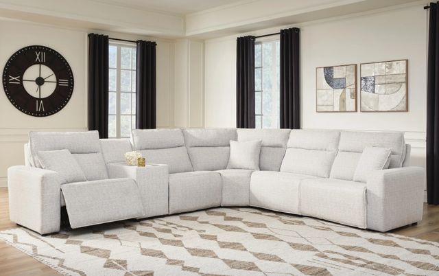 Signature Design by Ashley® Modmax II 6-Piece Stone Power Reclining L-Shape Sectional with Console-1