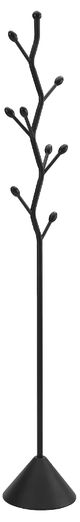 Monarch Specialties Inc. Satin Black 72" Metal 8-Hook Coat Rack-0