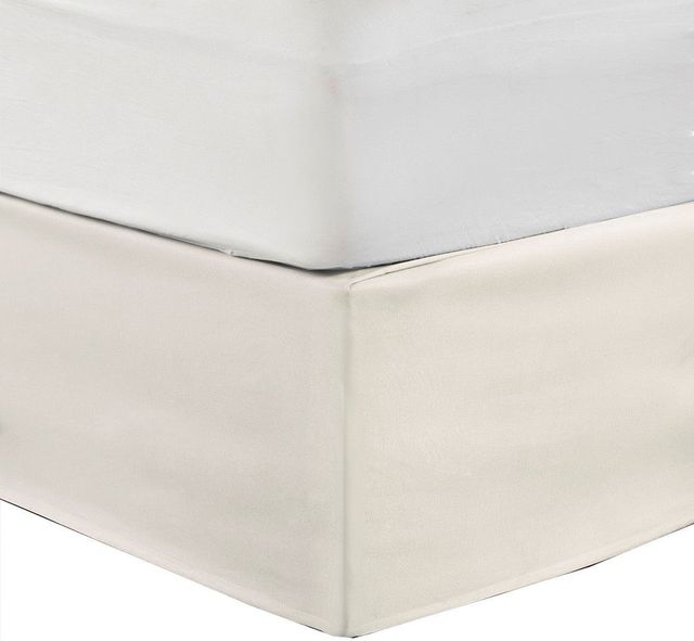 Olliix by Madison Park Ivory Simple Fit Wrap Around Adjustable Bed Skirt-2
