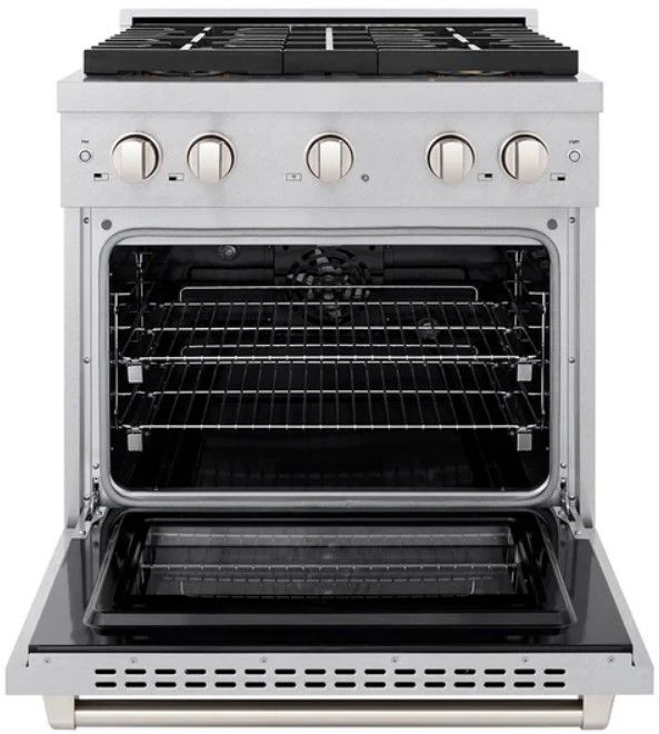 ZLINE Paramount 30" 4.2 cu. ft. Satin Stainless Steel Paramount Dual Fuel Range with 4 Burner DuoPro™ Cooktop and Electric Convection Oven-1