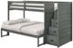 Elements International Sami Gray Twin Over Full Bunk and Loft Bed with Drawer Steps-0